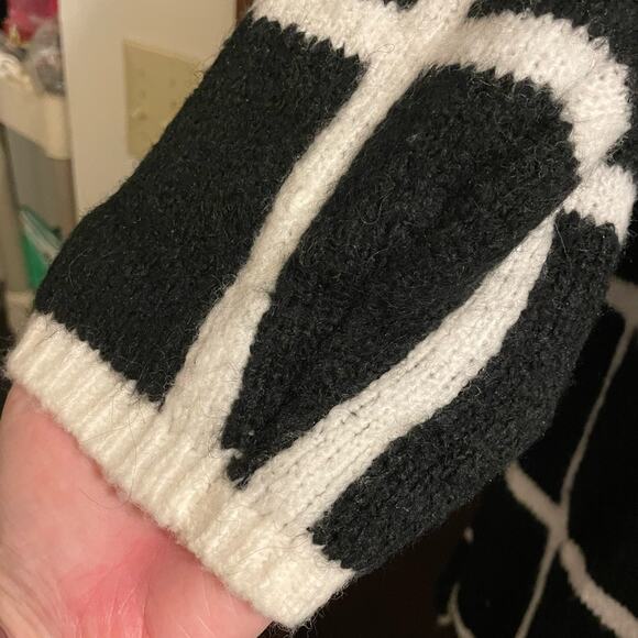 Gap Brand Size XXL Longline Plaid Open-Front Cardigan Sweater Black & White - Picture 3 of 7